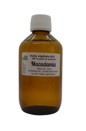 [HVMACA250] Huile végétale Macadamia vierge BIO (macadamia integrifolia) 250ml