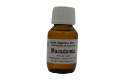 [HVMACA50] Huile végétale Macadamia vierge BIO (macadamia integrifolia) 50ml