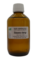 [HVSESA250] Huile végétale Sésame vierge BIO (sesamum indicum) 250ml